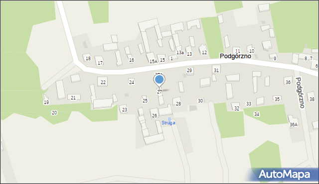 Podgórzno, Podgórzno, 27, mapa Podgórzno