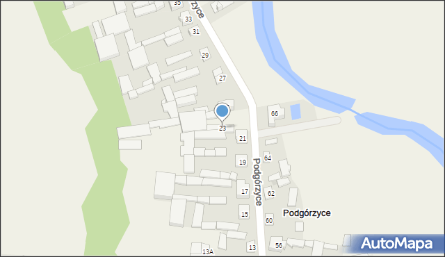 Podgórzyce, Podgórzyce, 23, mapa Podgórzyce