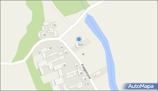 Podgórzyce, Podgórzyce, 70, mapa Podgórzyce