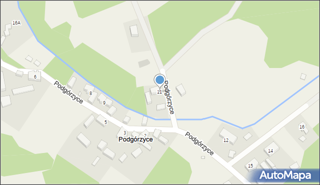 Podgórzyce, Podgórzyce, 11, mapa Podgórzyce