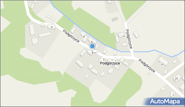 Podgórzyce, Podgórzyce, 5, mapa Podgórzyce