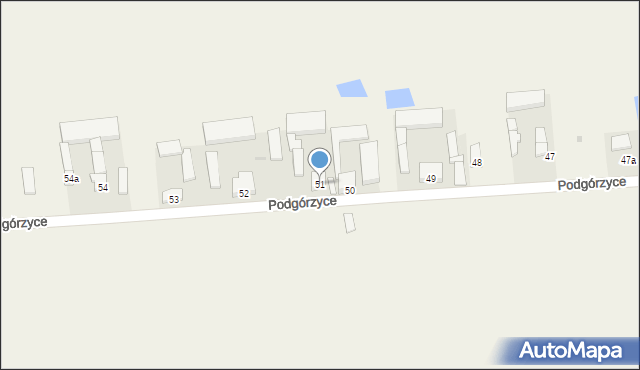 Podgórzyce, Podgórzyce, 51, mapa Podgórzyce