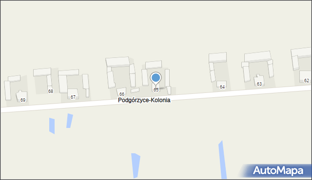 Podgórzyce, Podgórzyce, 65, mapa Podgórzyce
