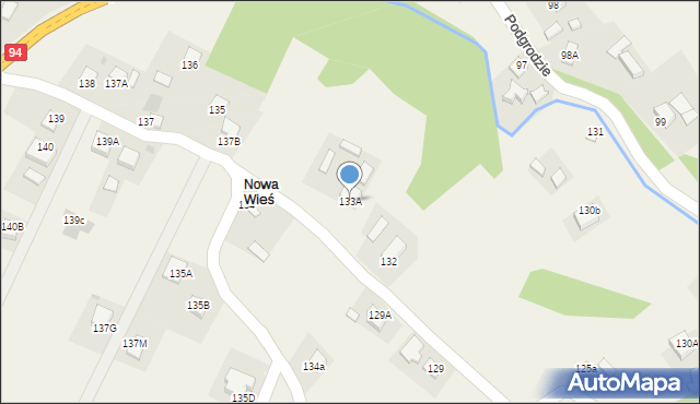 Podgrodzie, Podgrodzie, 133A, mapa Podgrodzie