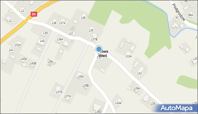 Podgrodzie, Podgrodzie, 134, mapa Podgrodzie