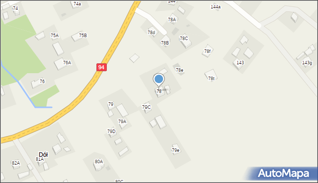Podgrodzie, Podgrodzie, 78, mapa Podgrodzie