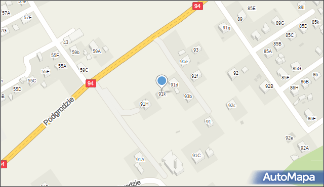 Podgrodzie, Podgrodzie, 91k, mapa Podgrodzie