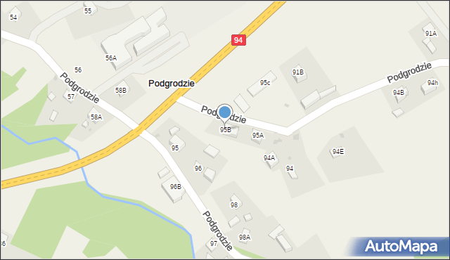 Podgrodzie, Podgrodzie, 95B, mapa Podgrodzie