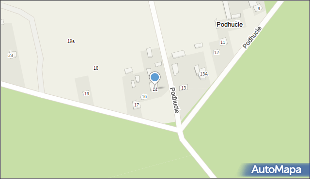 Podhucie, Podhucie, 15, mapa Podhucie