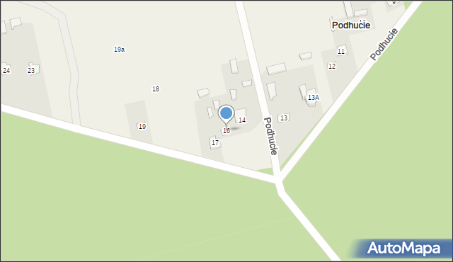 Podhucie, Podhucie, 16, mapa Podhucie