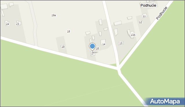 Podhucie, Podhucie, 17, mapa Podhucie