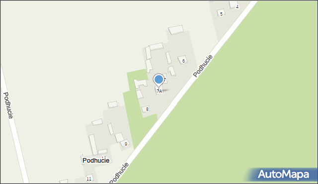 Podhucie, Podhucie, 7A, mapa Podhucie