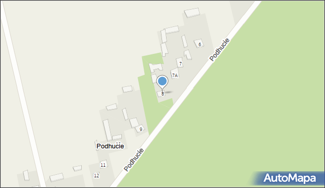 Podhucie, Podhucie, 8, mapa Podhucie