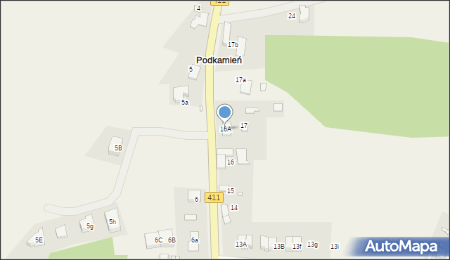 Podkamień, Podkamień, 16A, mapa Podkamień