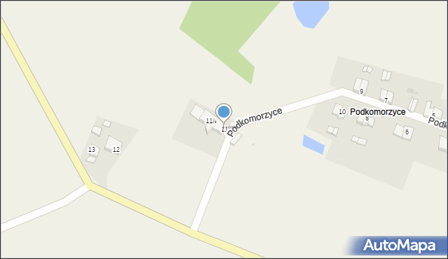 Podkomorzyce, Podkomorzyce, 11, mapa Podkomorzyce