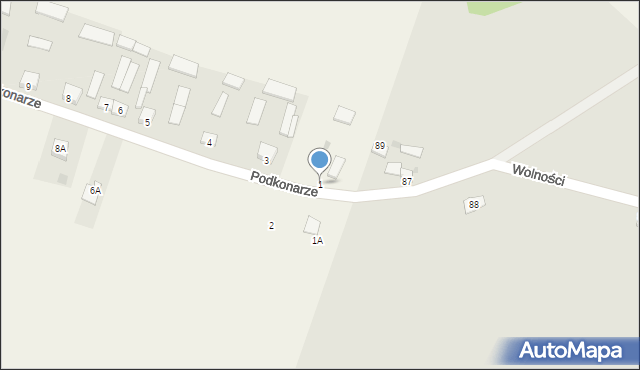 Podkonarze, Podkonarze, 1, mapa Podkonarze