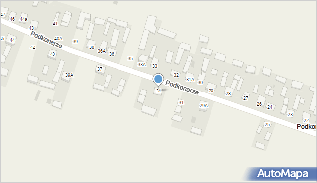 Podkonarze, Podkonarze, 34, mapa Podkonarze