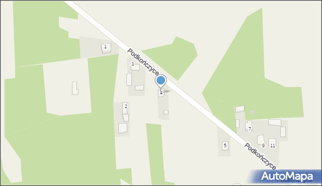 Podkończyce, Podkończyce, 4, mapa Podkończyce