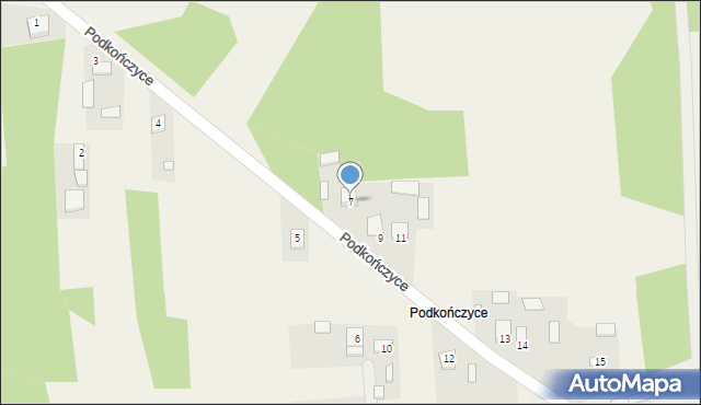 Podkończyce, Podkończyce, 7, mapa Podkończyce