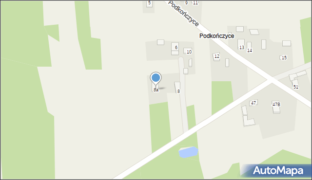 Podkończyce, Podkończyce, 8a, mapa Podkończyce