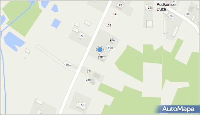 Podkonice Duże, Podkonice Duże, 15F, mapa Podkonice Duże
