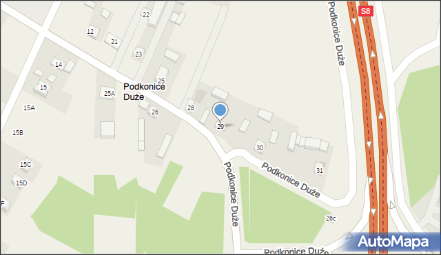 Podkonice Duże, Podkonice Duże, 29, mapa Podkonice Duże