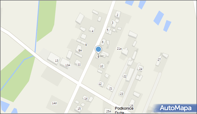 Podkonice Duże, Podkonice Duże, 9, mapa Podkonice Duże