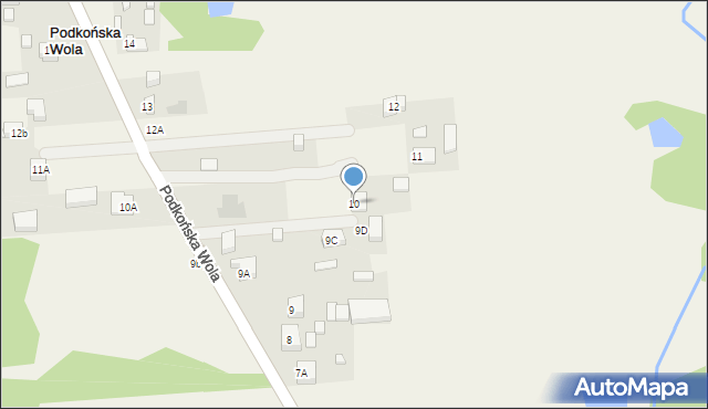 Podkońska Wola, Podkońska Wola, 10, mapa Podkońska Wola