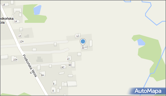 Podkońska Wola, Podkońska Wola, 11, mapa Podkońska Wola