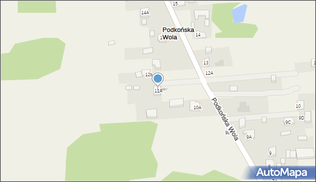 Podkońska Wola, Podkońska Wola, 11A, mapa Podkońska Wola