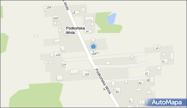 Podkońska Wola, Podkońska Wola, 12A, mapa Podkońska Wola