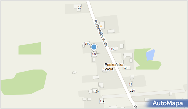 Podkońska Wola, Podkońska Wola, 14A, mapa Podkońska Wola