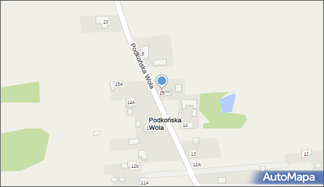 Podkońska Wola, Podkońska Wola, 15, mapa Podkońska Wola