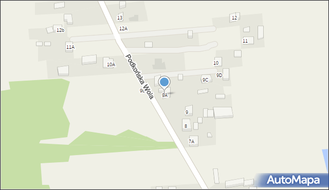 Podkońska Wola, Podkońska Wola, 9A, mapa Podkońska Wola