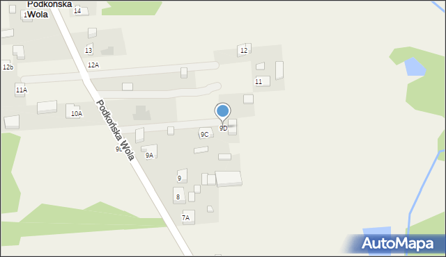 Podkońska Wola, Podkońska Wola, 9D, mapa Podkońska Wola
