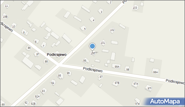 Podkrajewo, Podkrajewo, 100, mapa Podkrajewo