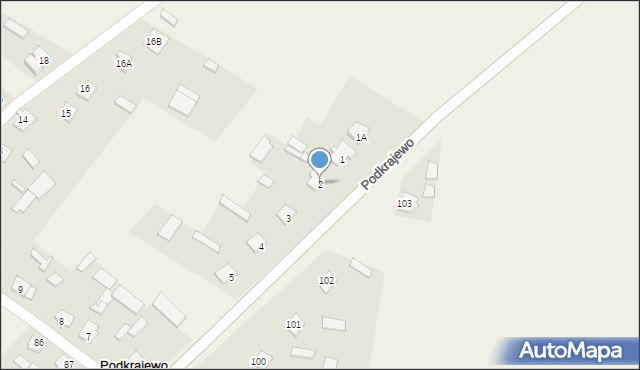 Podkrajewo, Podkrajewo, 2, mapa Podkrajewo
