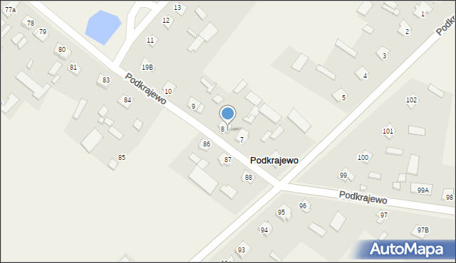 Podkrajewo, Podkrajewo, 8A, mapa Podkrajewo