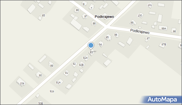 Podkrajewo, Podkrajewo, 93, mapa Podkrajewo