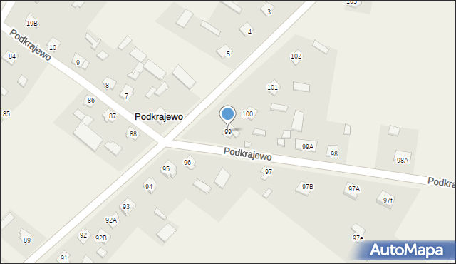 Podkrajewo, Podkrajewo, 99, mapa Podkrajewo