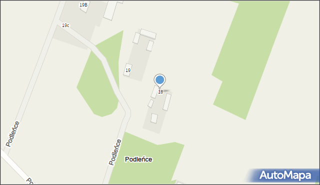Podleńce, Podleńce, 18, mapa Podleńce