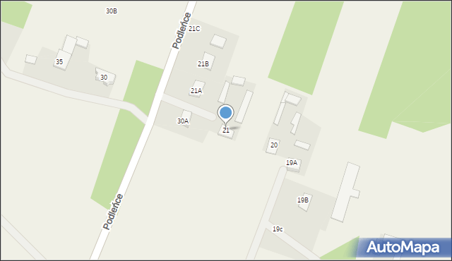 Podleńce, Podleńce, 21, mapa Podleńce