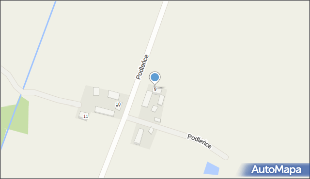 Podleńce, Podleńce, 9, mapa Podleńce