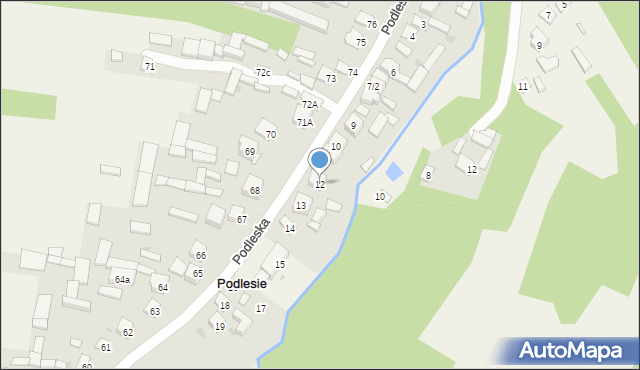 Podlesie, Podleska, 12, mapa Podlesie