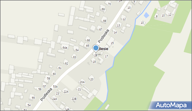 Podlesie, Podleska, 18, mapa Podlesie