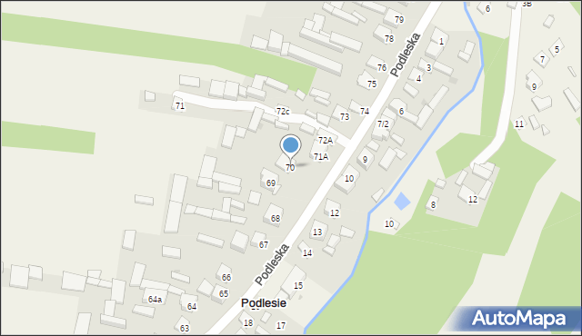 Podlesie, Podleska, 70, mapa Podlesie