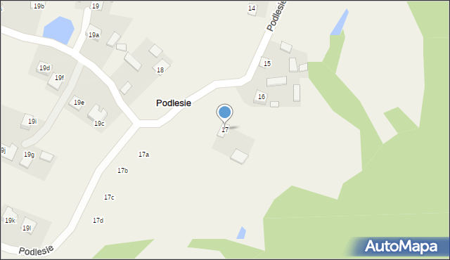 Podlesie, Podlesie, 17, mapa Podlesie