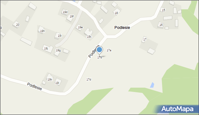 Podlesie, Podlesie, 17b, mapa Podlesie