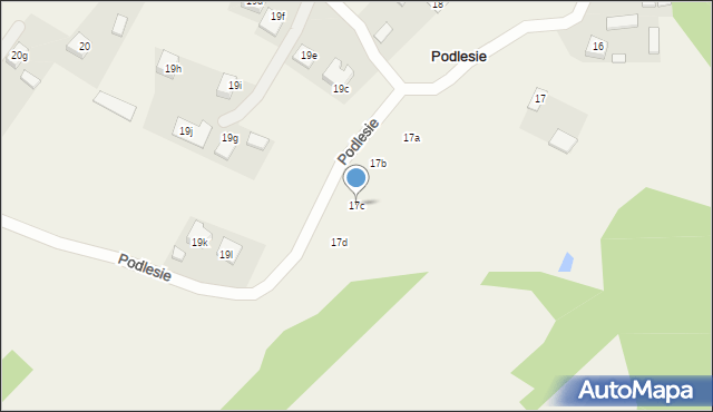 Podlesie, Podlesie, 17c, mapa Podlesie