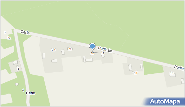 Podlesie, Podlesie, 20, mapa Podlesie